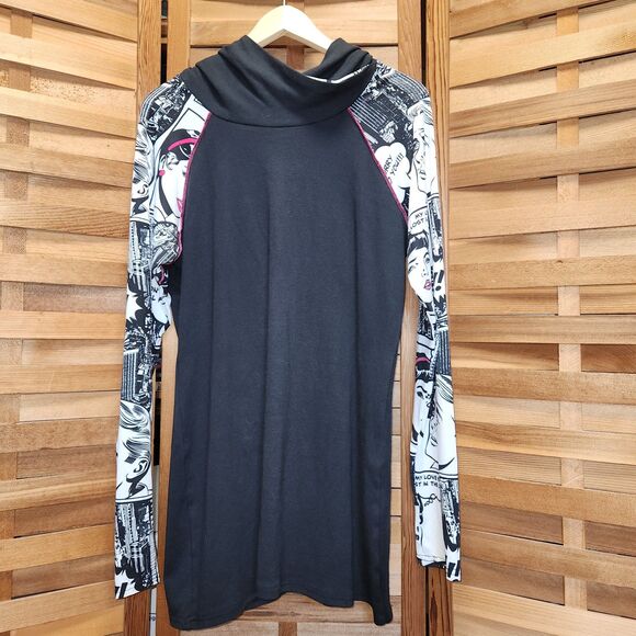 Laura Hlavac Long Sleeve Black White Pink Hoodie Women XL 16-18 Cotton - Picture 1 of 8